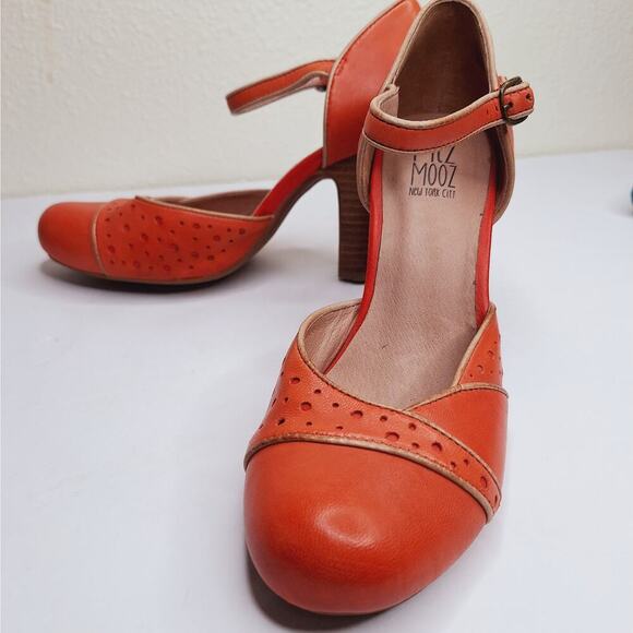 Miz Mooz Nicolina Block Heels Ankle Strap 8 Retro Comfort Leather Shoes 40s Fall - Picture 14 of 14